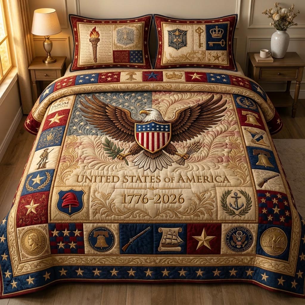 Spirit Eagle 3-Piece Quilted Bedding Set GFTOMA10316