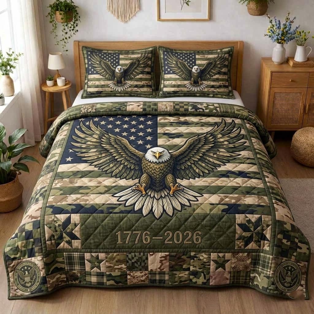 American Pride 3-Piece Quilted Bedding Set GFTOMA10318