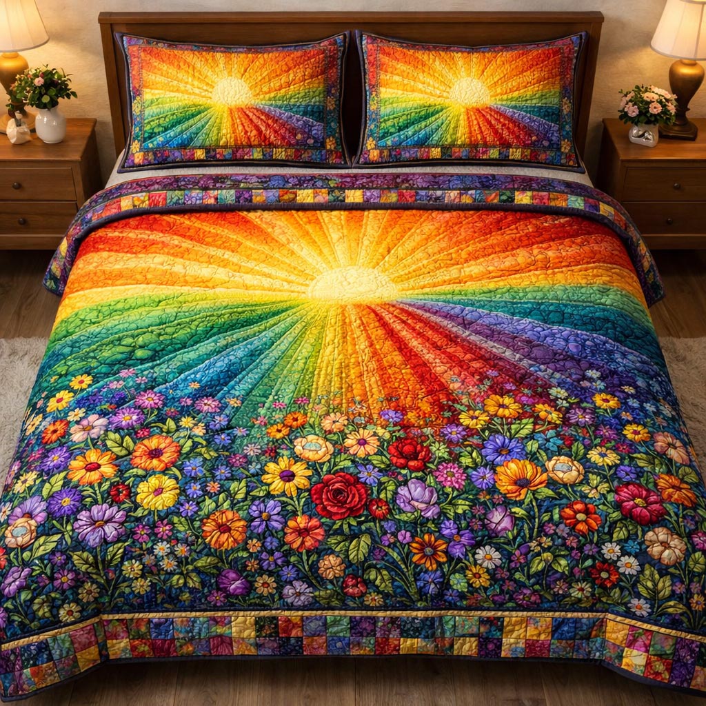 Radiant Wildflower 3-Piece Quilted Bedding Set GFTOMA10320