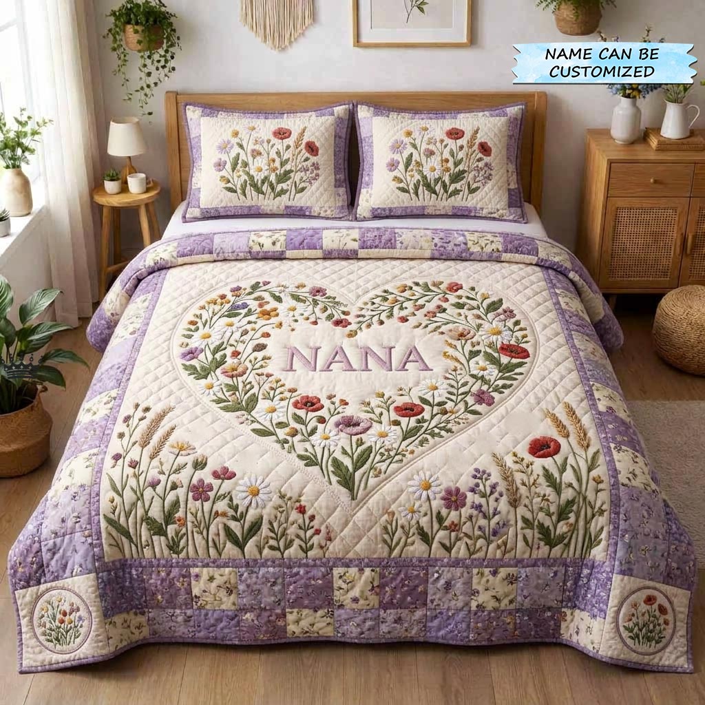 Bloom for Mom 3-Piece Quilted Bedding Set QTCUZ GFTOMA10326