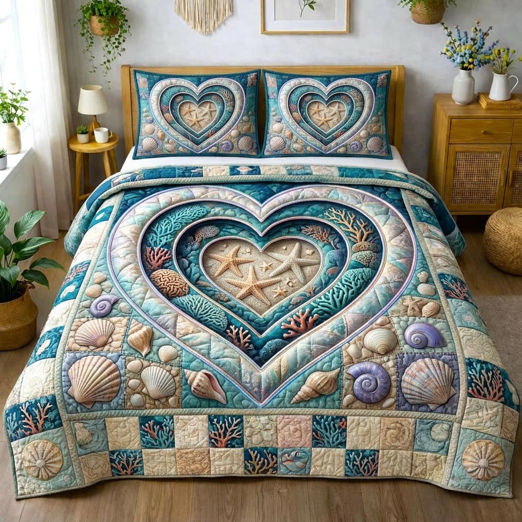 Ocean Treasure 3-Piece Quilted Bedding Set GFTOMA10333