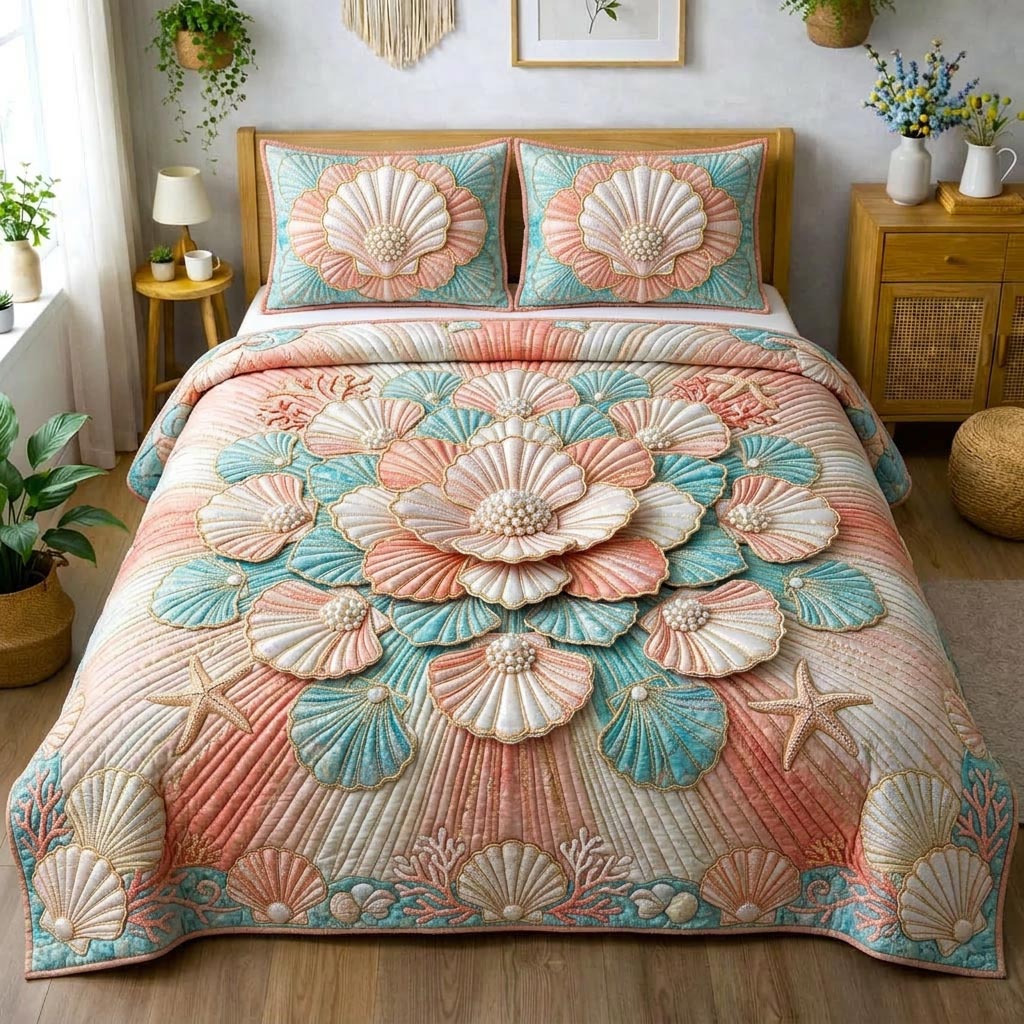 Coastal Treasure 3-Piece Quilted Bedding Set GFTOMA10336