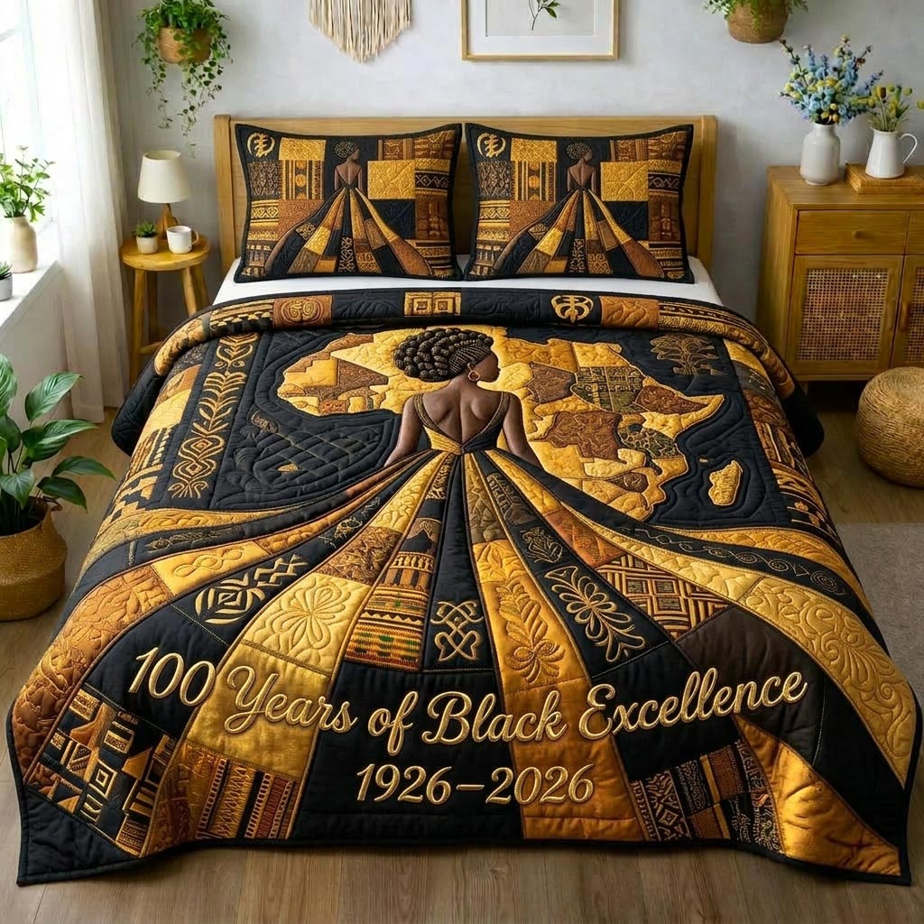 Majestic Melanin 3-Piece Quilted Bedding Set GFTOMA10425