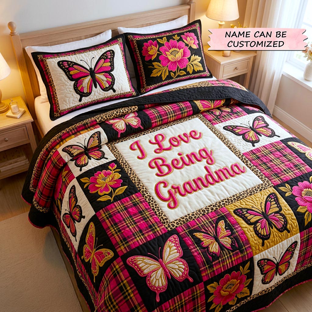 Mom Bloom 3-Piece Quilted Bedding Set QTCUZ GFTOMA10545