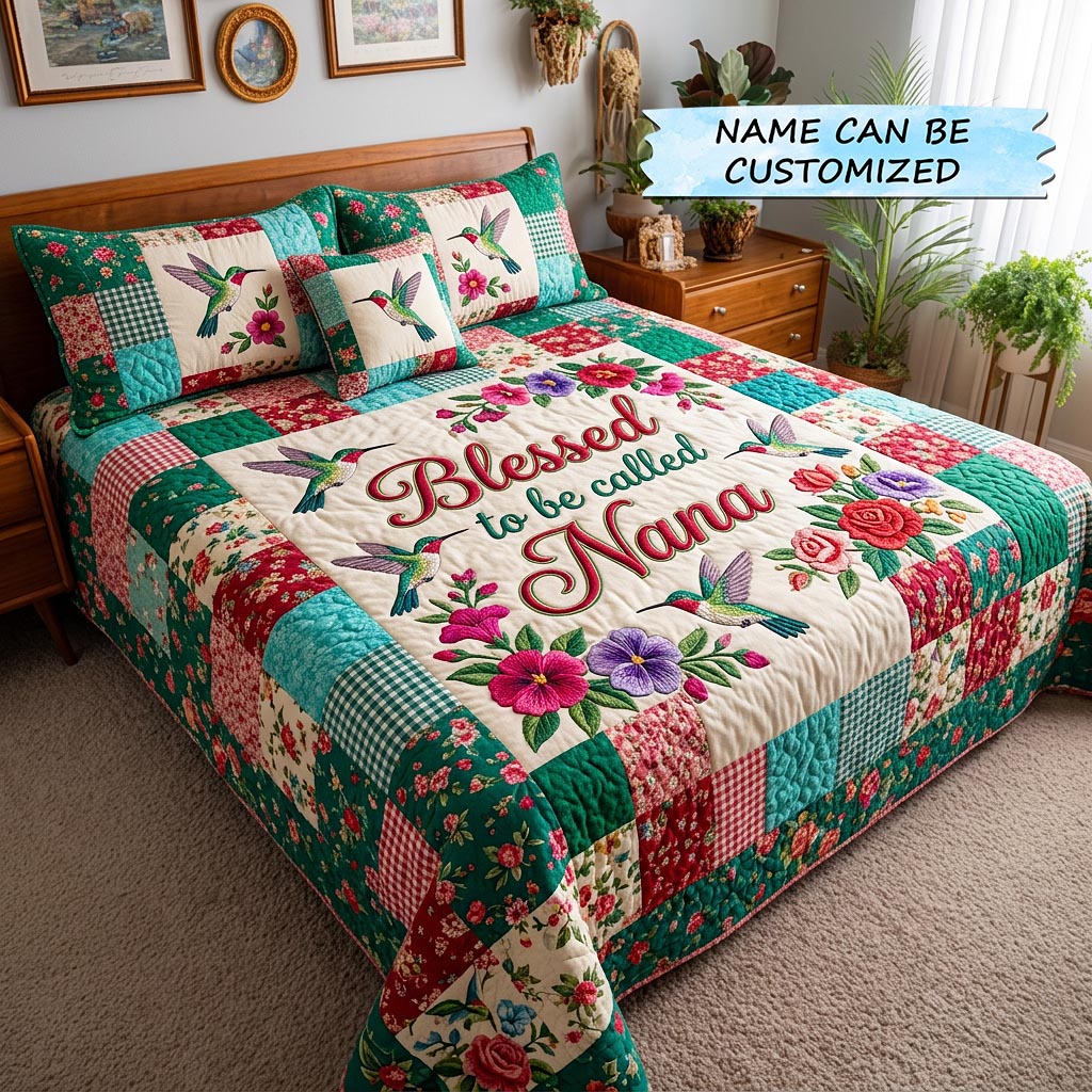 Floral Love 3-Piece Quilted Bedding Set QTCUZ GFTOMA10547