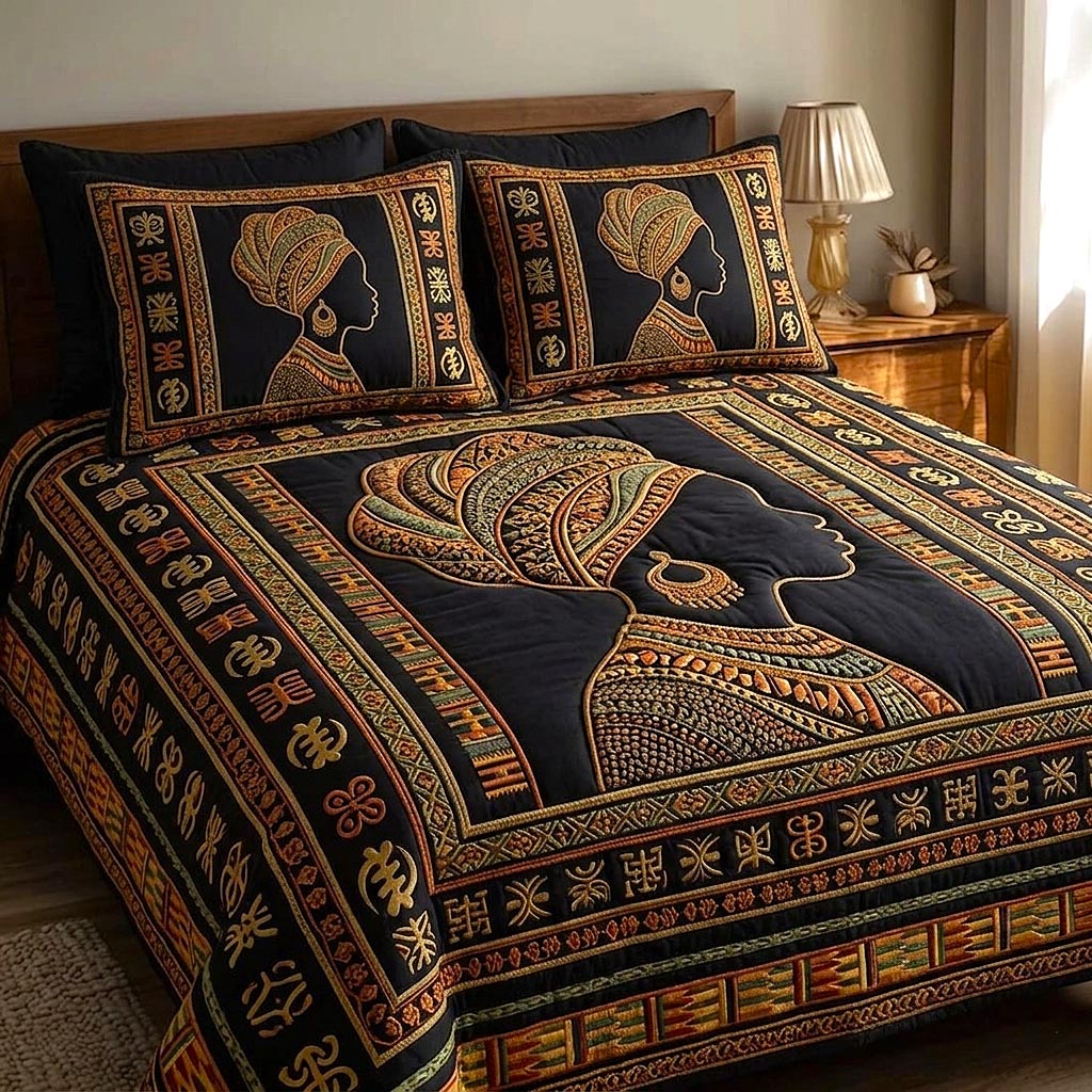 Majestic Melanin 3-Piece Quilted Bedding Set GFTOMA10613