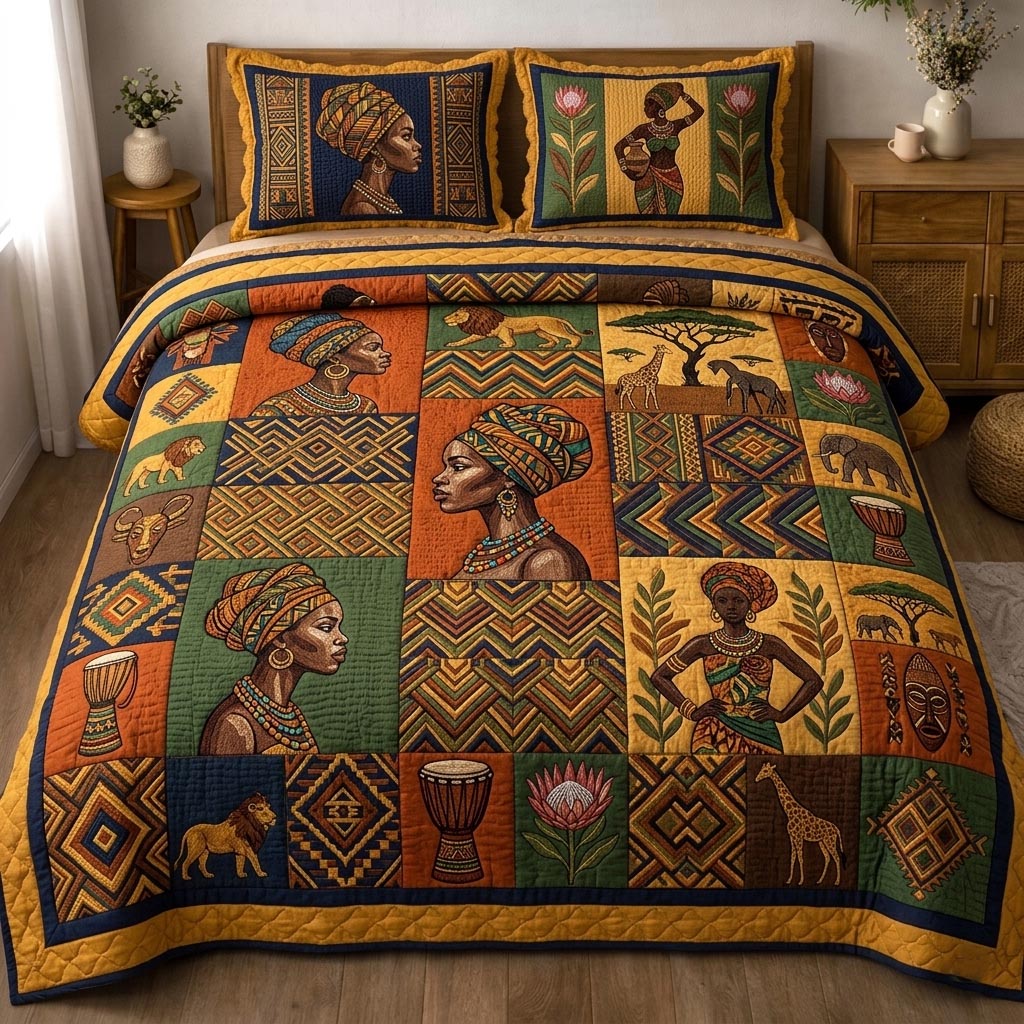 Royal Glow 3-Piece Quilted Bedding Set GFTOMA10616