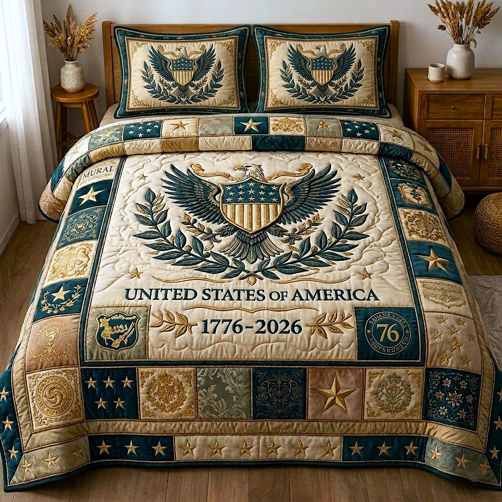 Heritage Patch 3-Piece Quilted Bedding Set
