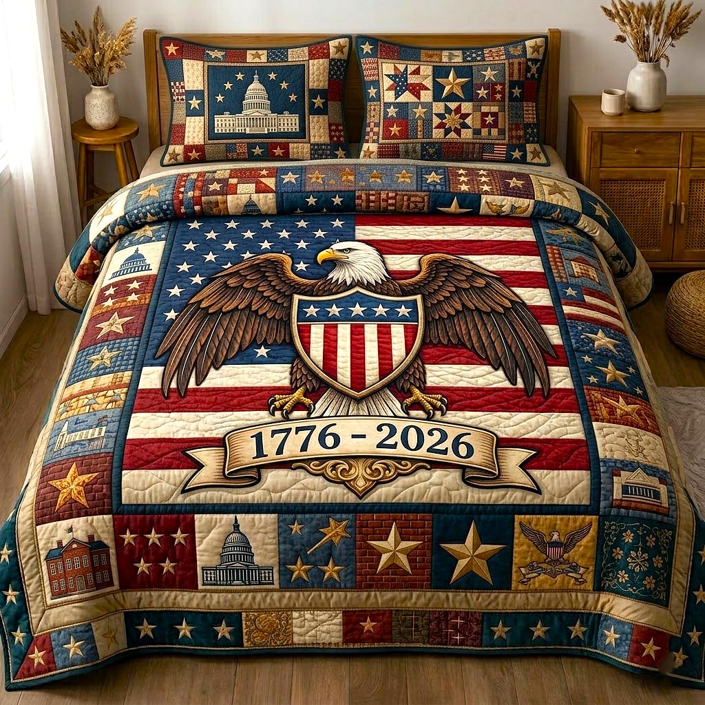 Heritage Patch 3-Piece Quilted Bedding Set