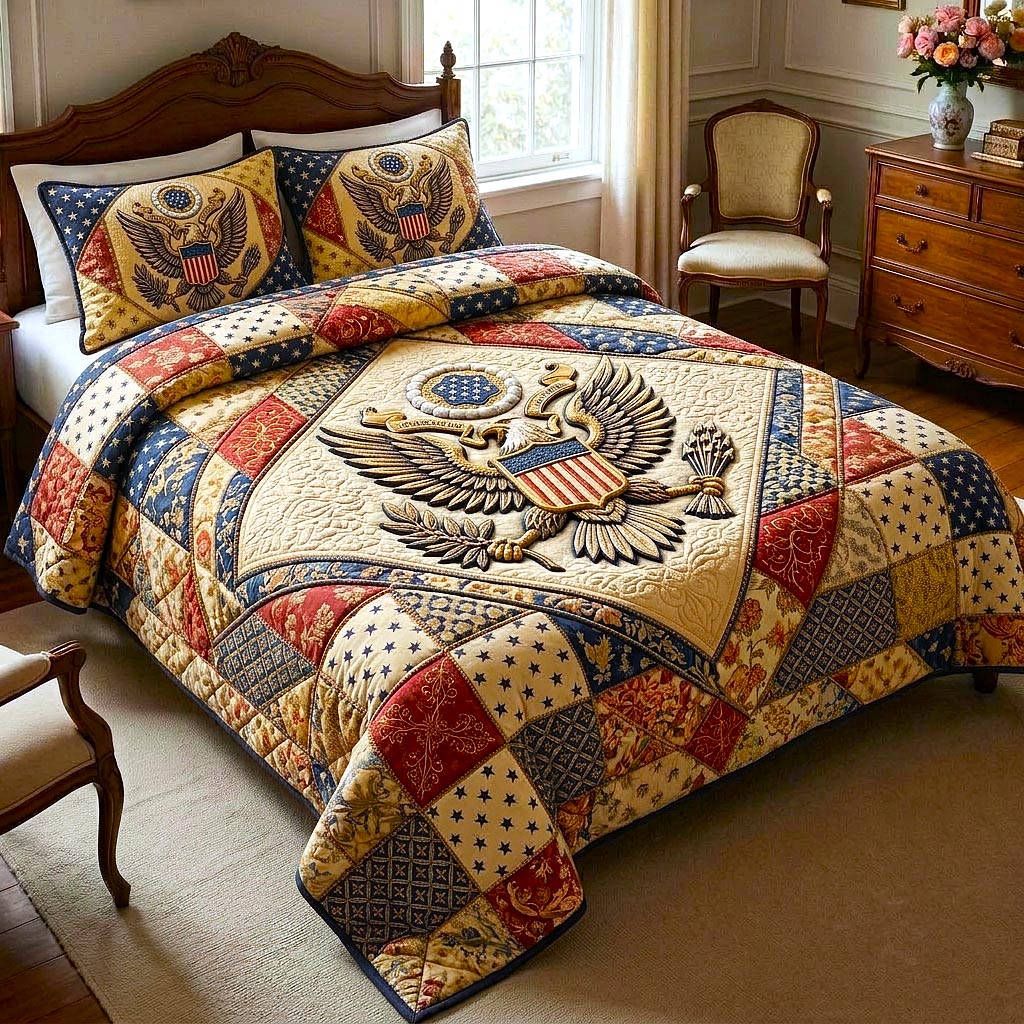 Heritage Patch 3-Piece Quilted Bedding Set GFTOMA10643