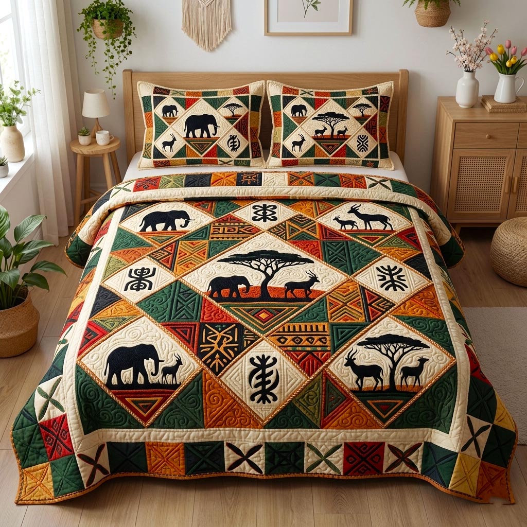Cultural Rhythm 3-Piece Quilted Bedding Set GFTOMA10688