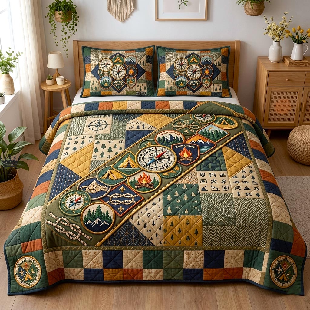 Adventure Troop 3-Piece Quilted Bedding Set GFTOMA10712
