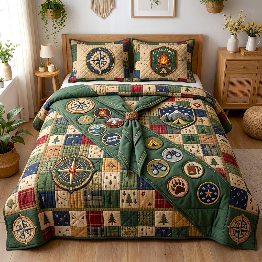 Trail Adventure 3-Piece Quilted Bedding Set GFTOMA10714