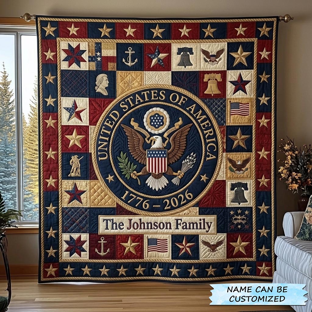 America 250th Anniversary Quilted Blanket QTCUZ GFTOMA10730
