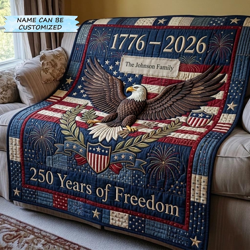 America 250th Anniversary Quilted Blanket QTCUZ GFTOMA10731