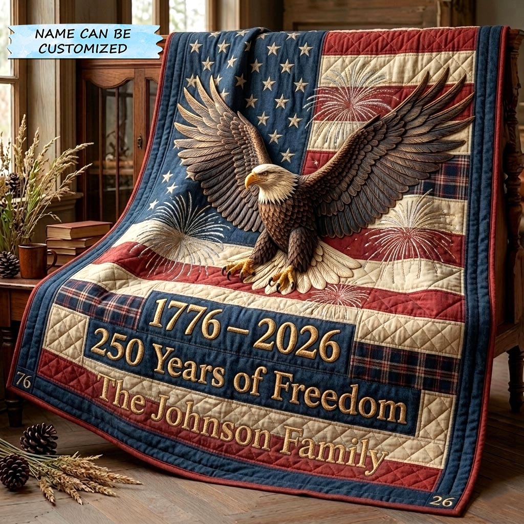 America 250th Anniversary Quilted Blanket QTCUZ GFTOMA10732