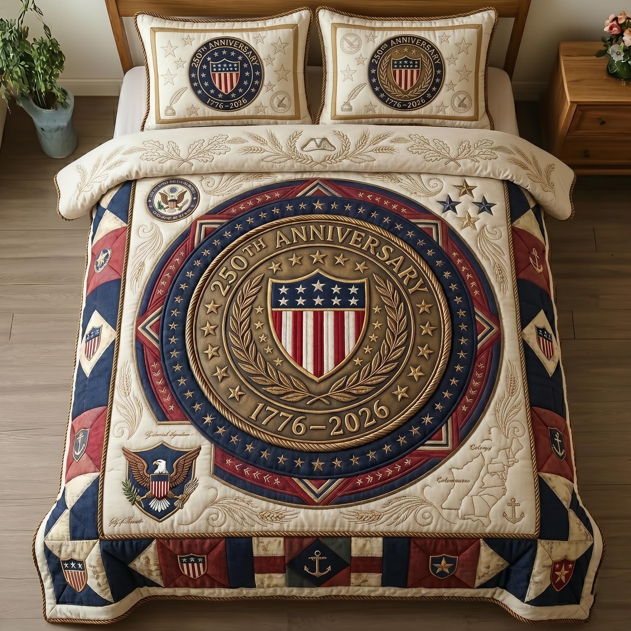 Heritage Patch 3-Piece Quilted Bedding Set GFTOMA10850