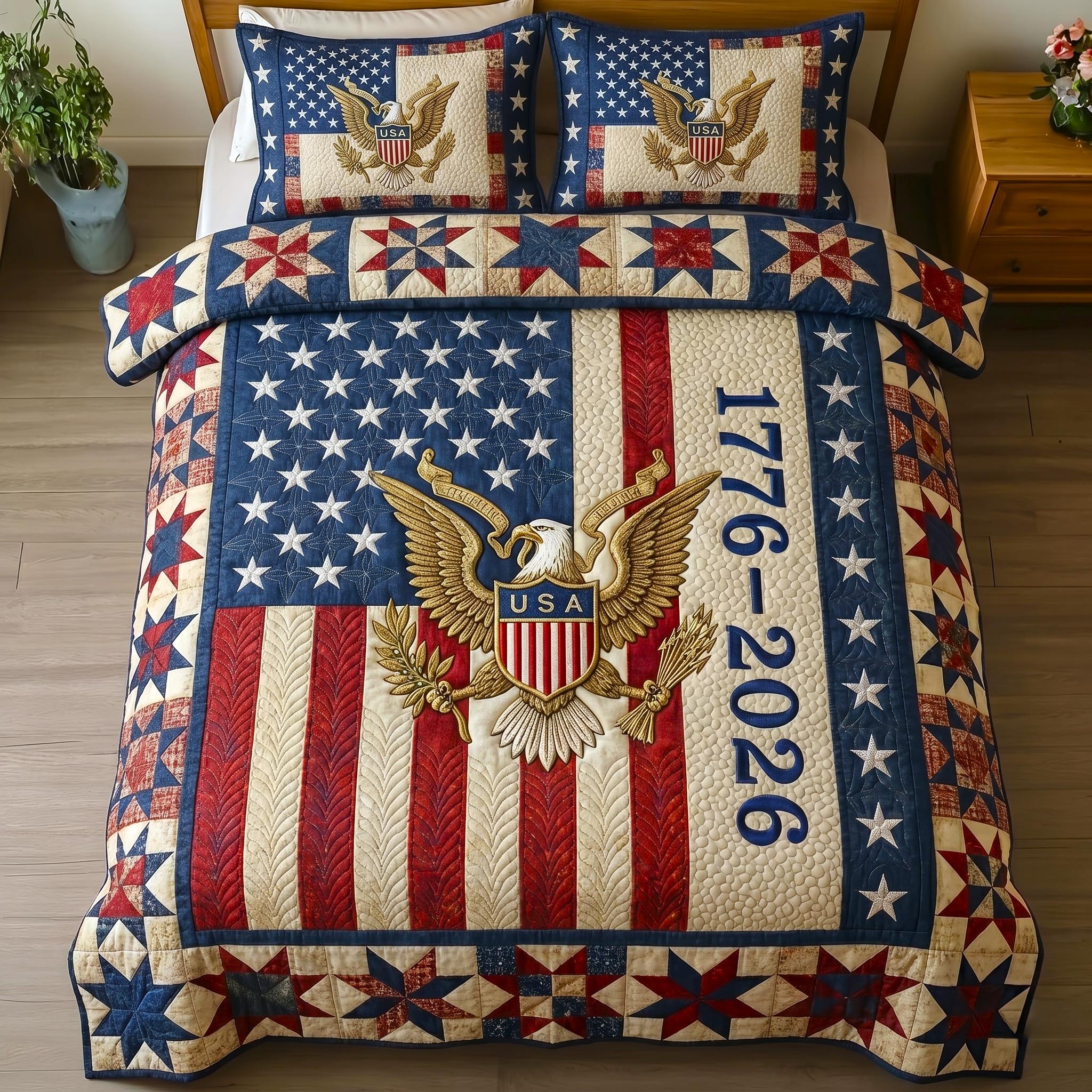 Heritage Patch 3-Piece Quilted Bedding Set GFTOMA10852