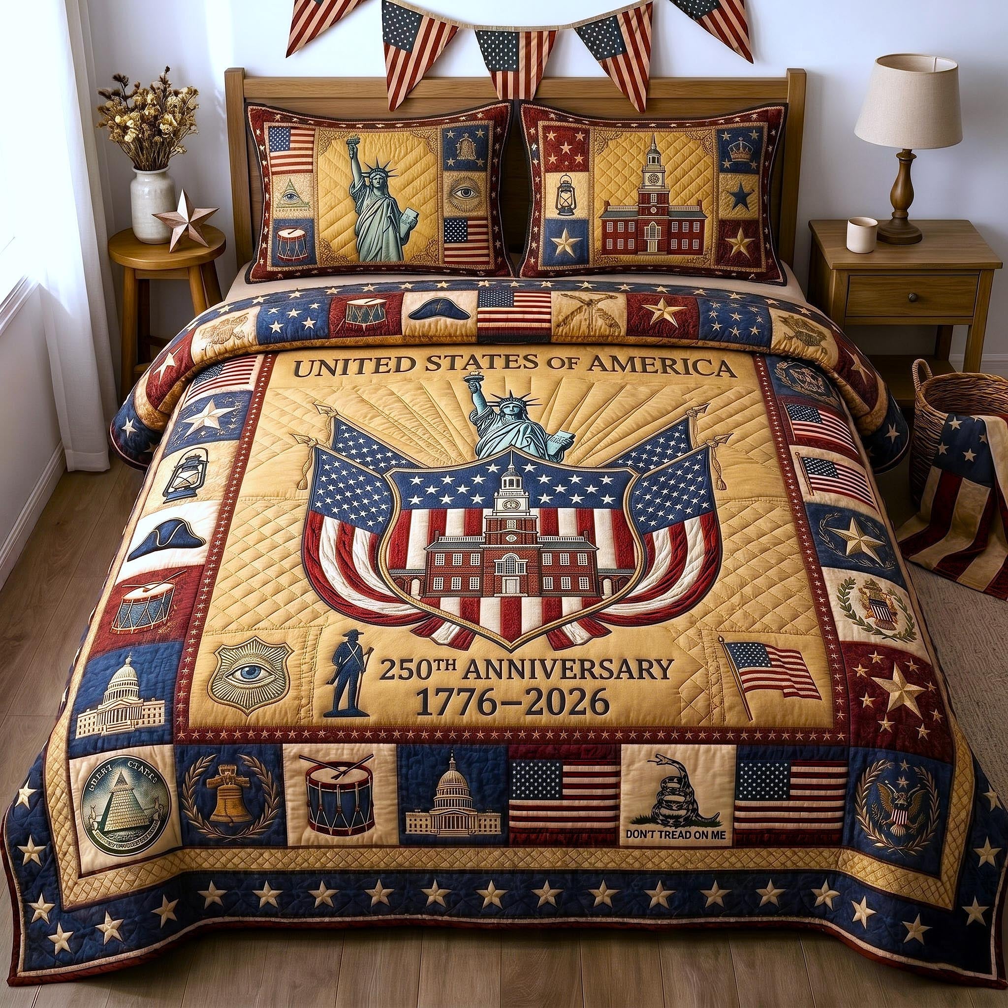 Heritage Patch 3-Piece Quilted Bedding Set GFTOMA10856