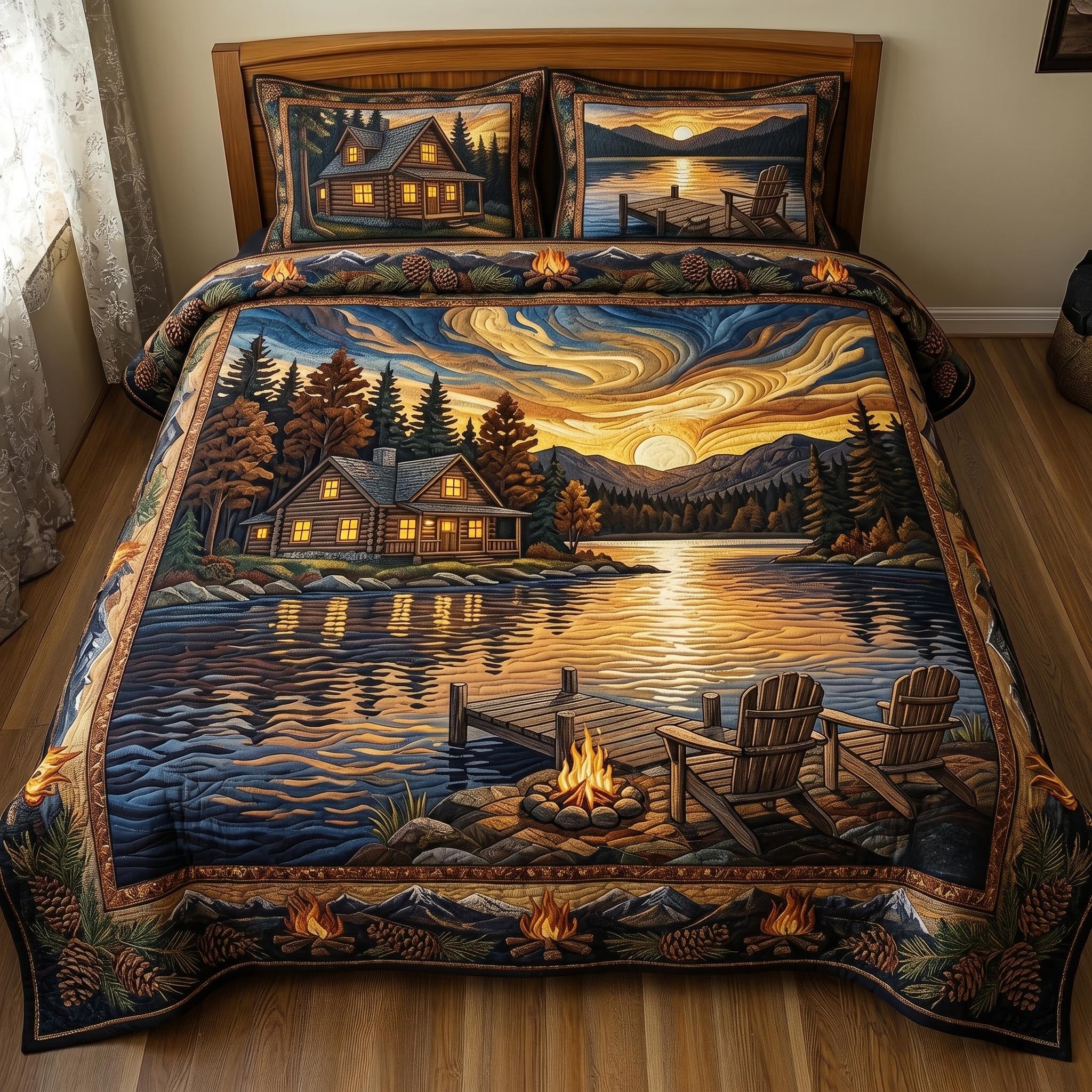 Cabin Escape 3-Piece Quilted Bedding Set GFTOMA10860