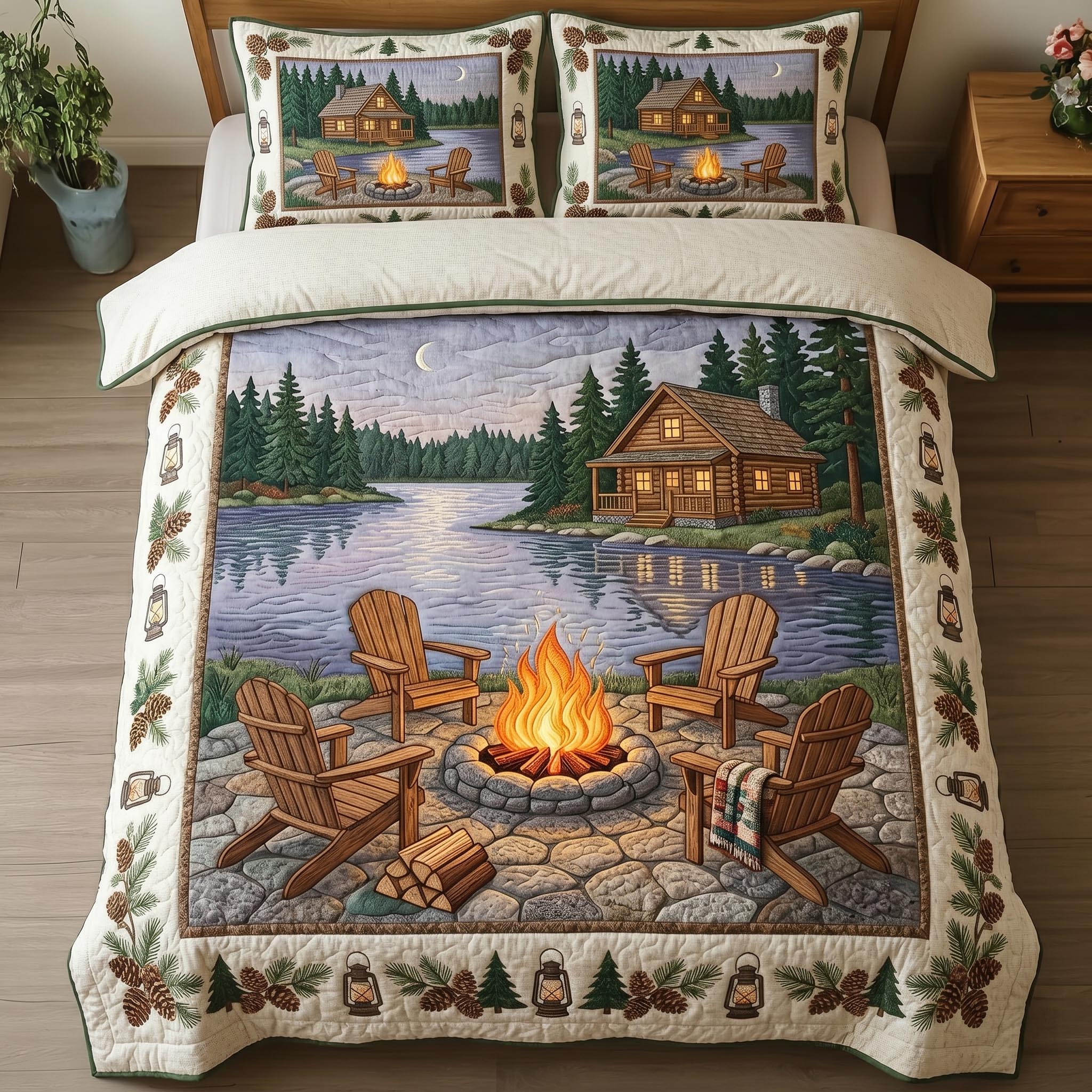 Woodland Cabin 3-Piece Quilted Bedding Set GFTOMA10861