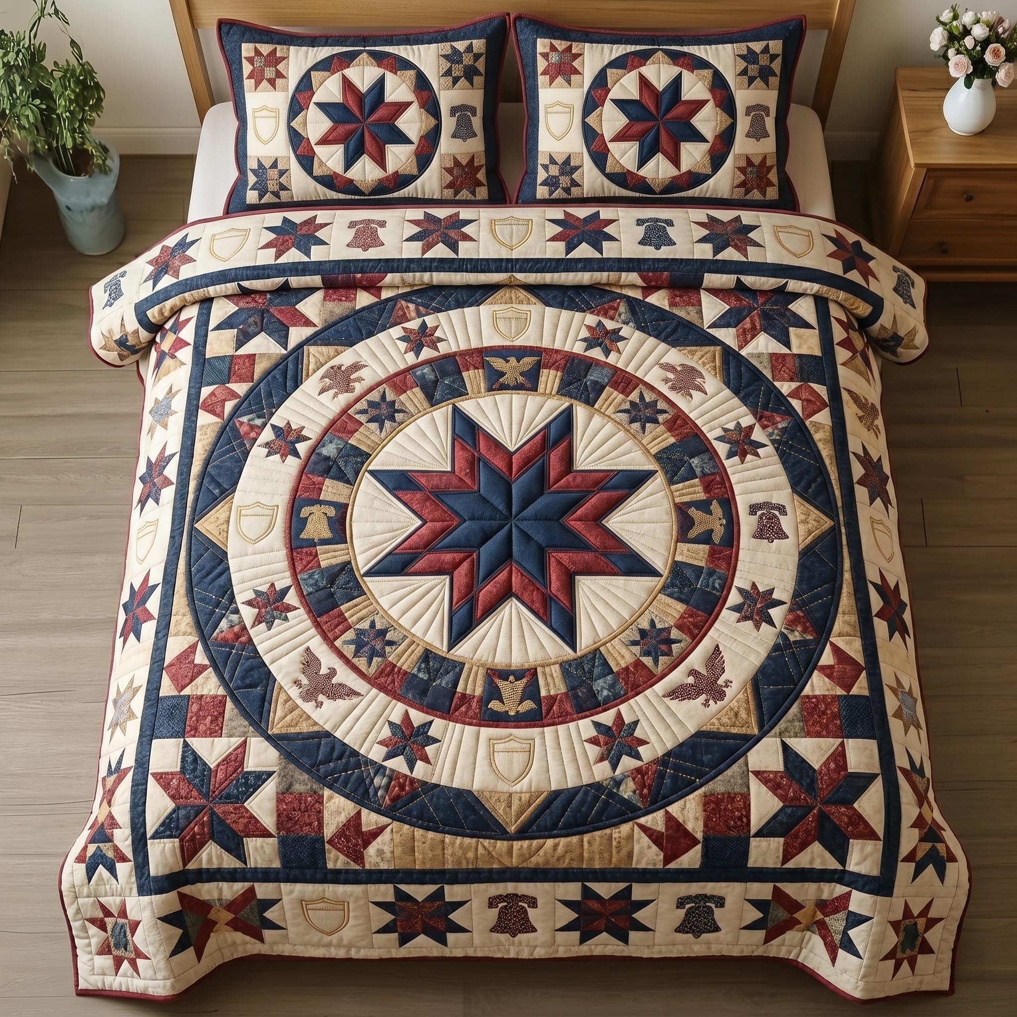 Heritage Patch 3-Piece Quilted Bedding Set GFTOMA10868