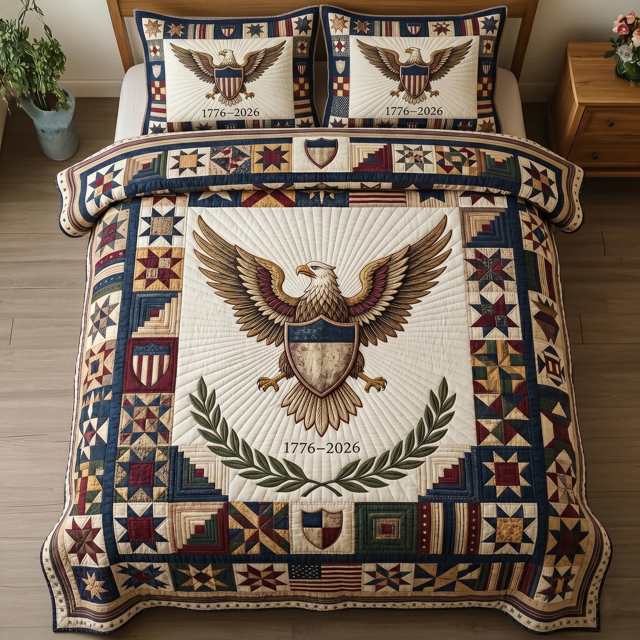 Heritage Patch 3-Piece Quilted Bedding Set GFTOMA11045