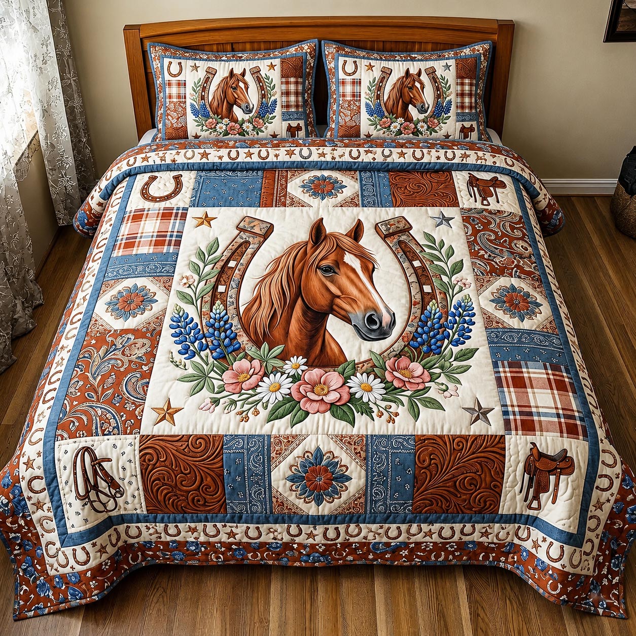 Wild Spirit 3-Piece Quilted Bedding Set GFTOMA11408