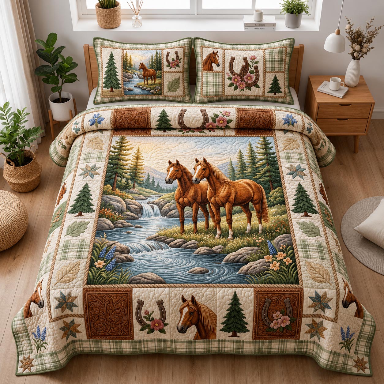 Free Gallop 3-Piece Quilted Bedding Set GFTOMA11410