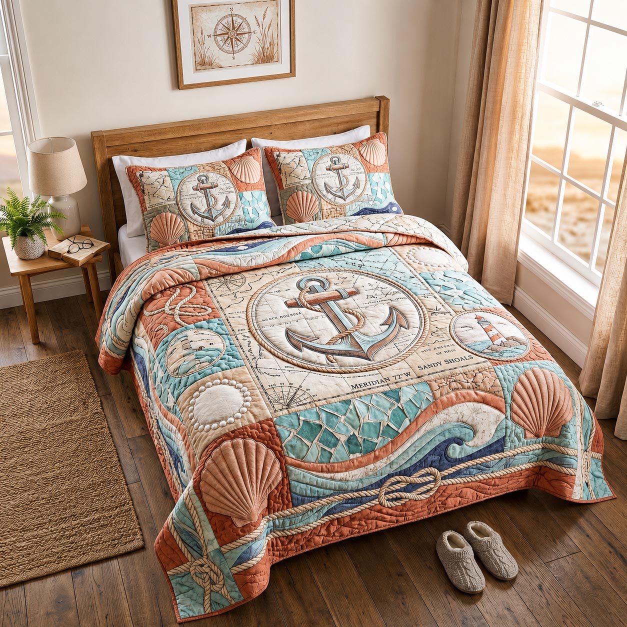 Ocean Voyage 3-Piece Quilted Bedding Set GFTOMA11415
