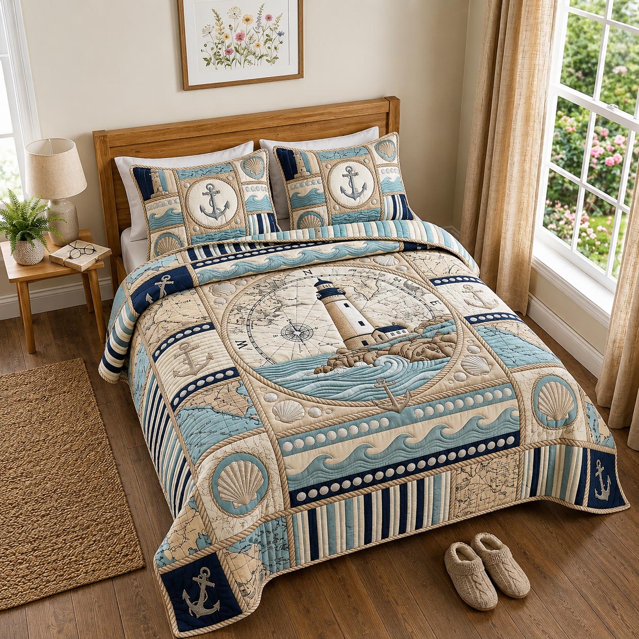 Nautical Breeze 3-Piece Quilted Bedding Set GFTOMA11417