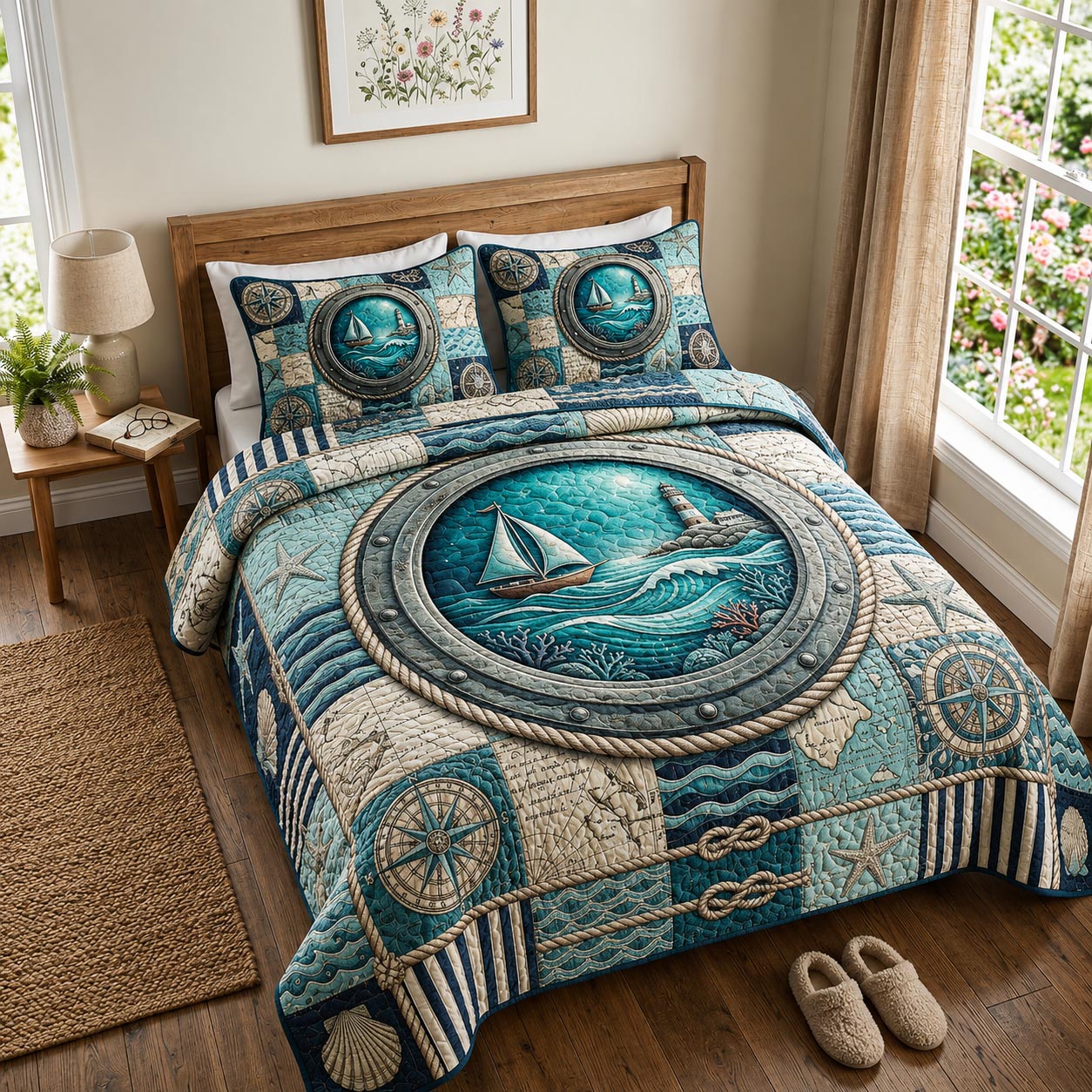 Coastal Anchor 3-Piece Quilted Bedding Set GFTOMA11420