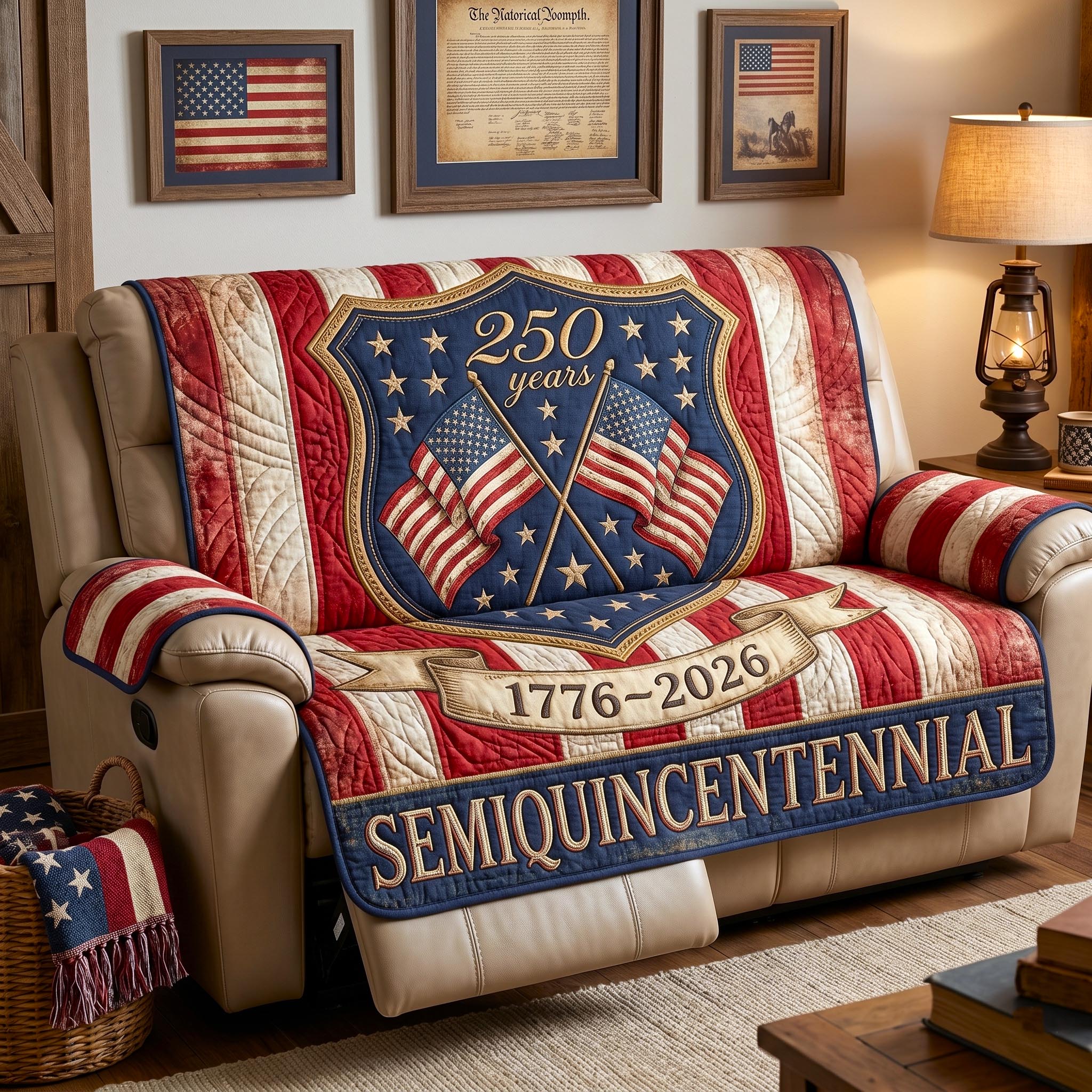 Freedom Patch Quilted Sofa Cover GFTOMA11483