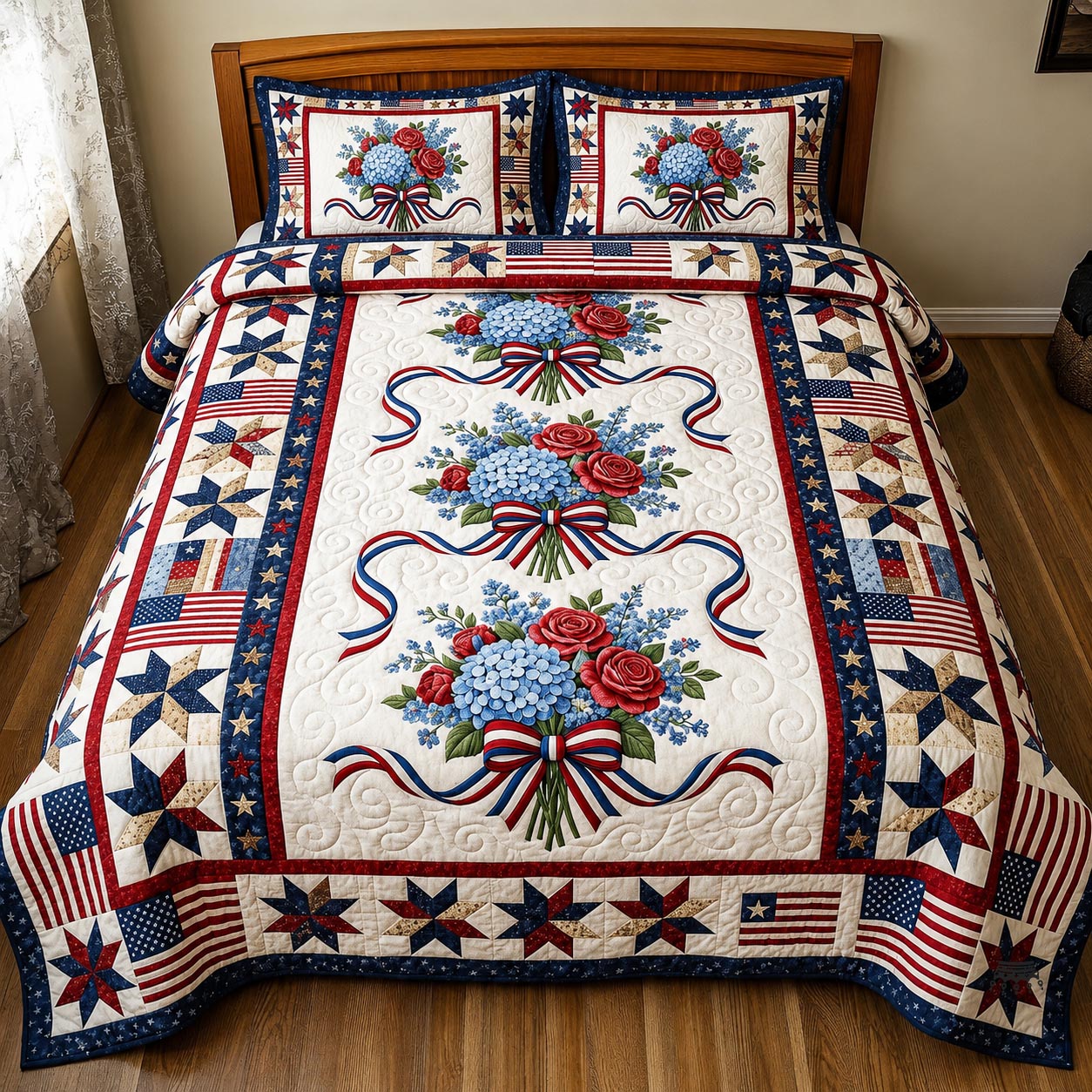 Heritage Patch 3-Piece Quilted Bedding Set GFTOMA11489