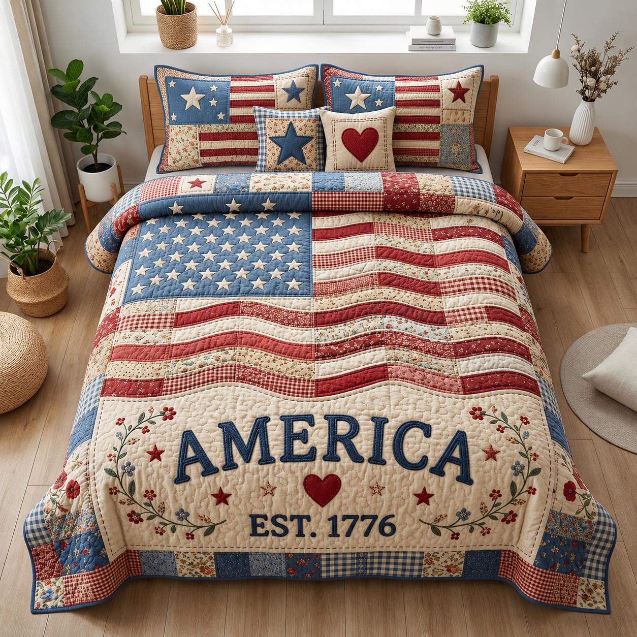 Heritage Patch 3-Piece Quilted Bedding Set GFTOMA11491