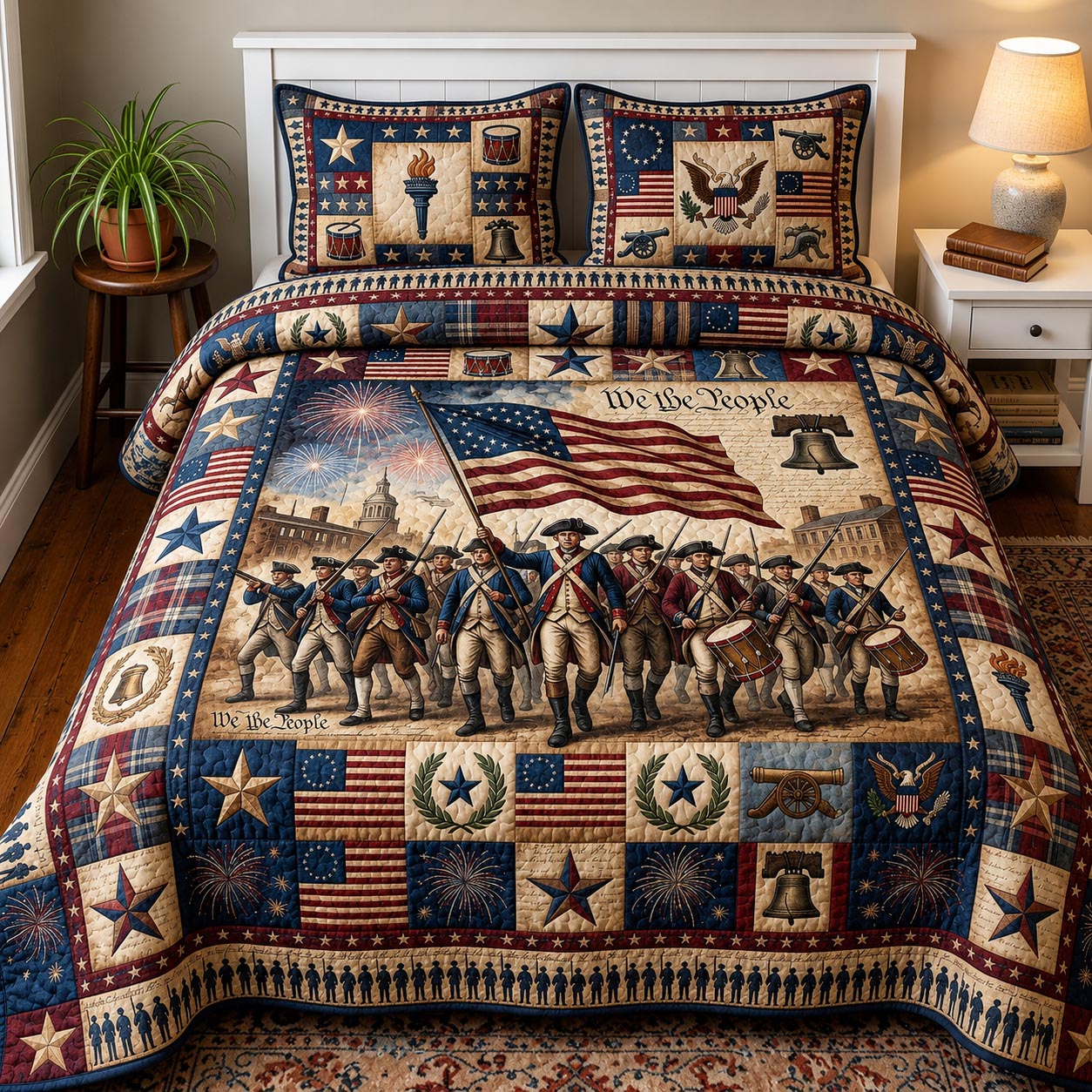 Heritage Patch 3-Piece Quilted Bedding Set