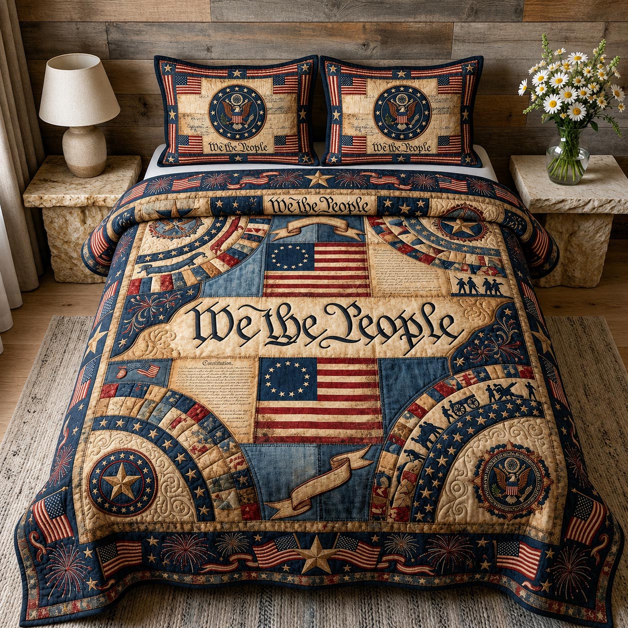 Heritage Patch 3-Piece Quilted Bedding Set GFTOMA11550
