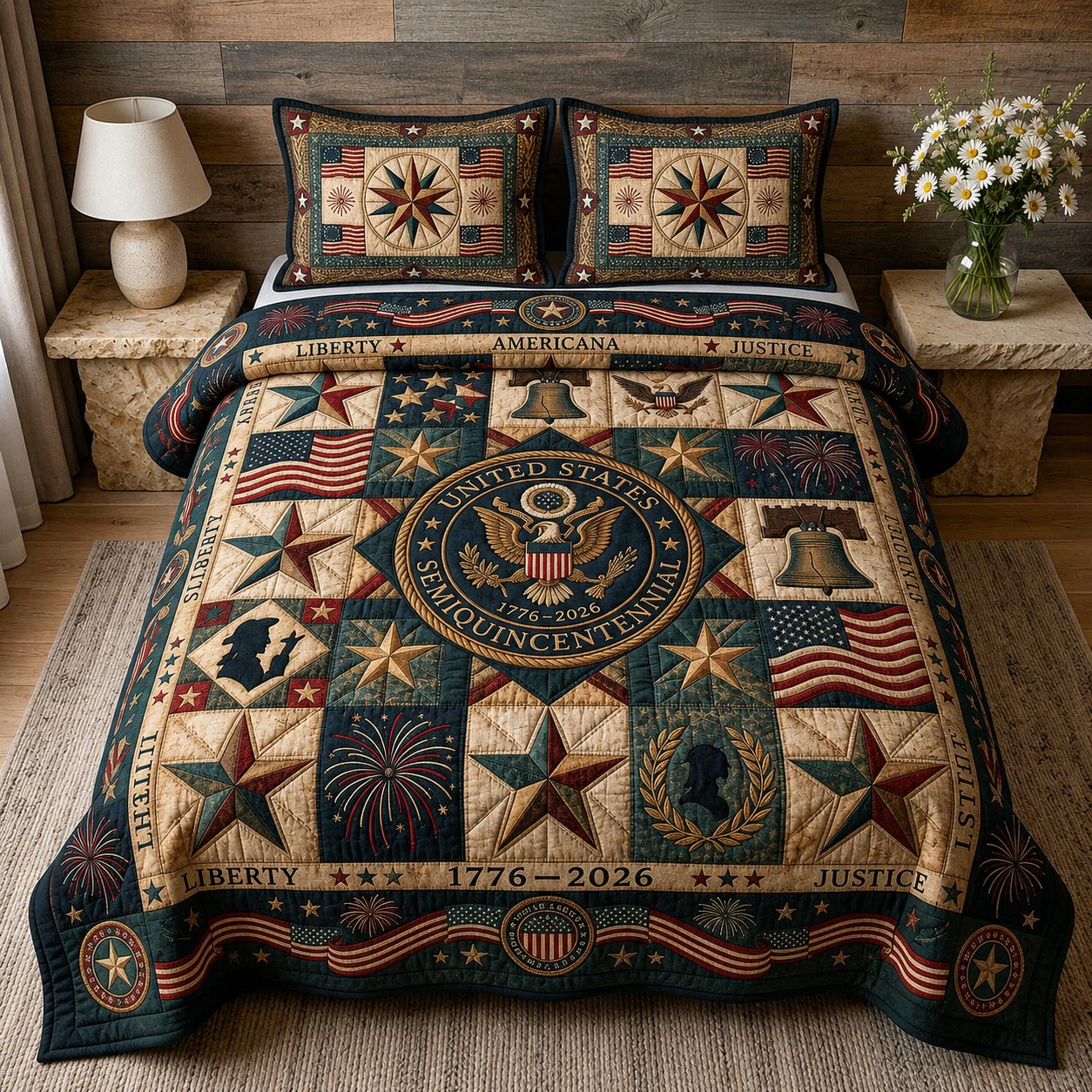 Heritage Patch 3-Piece Quilted Bedding Set GFTOMA11552