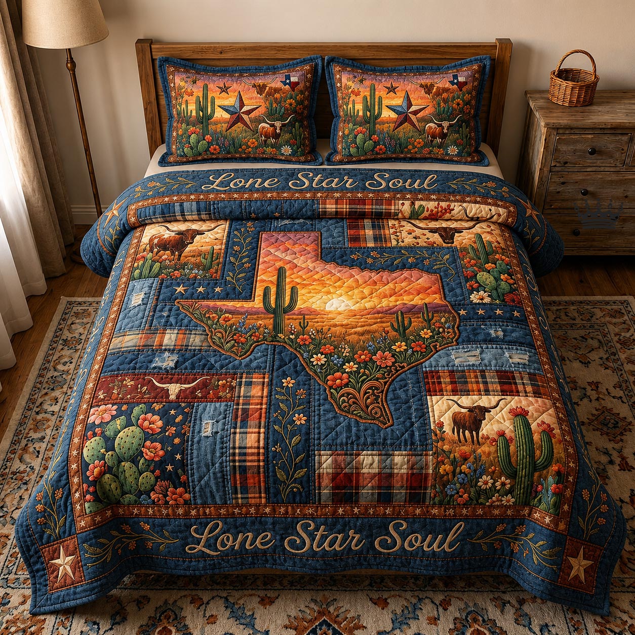 Bluebonnet State 3-Piece Quilted Bedding Set GFTOMA11598