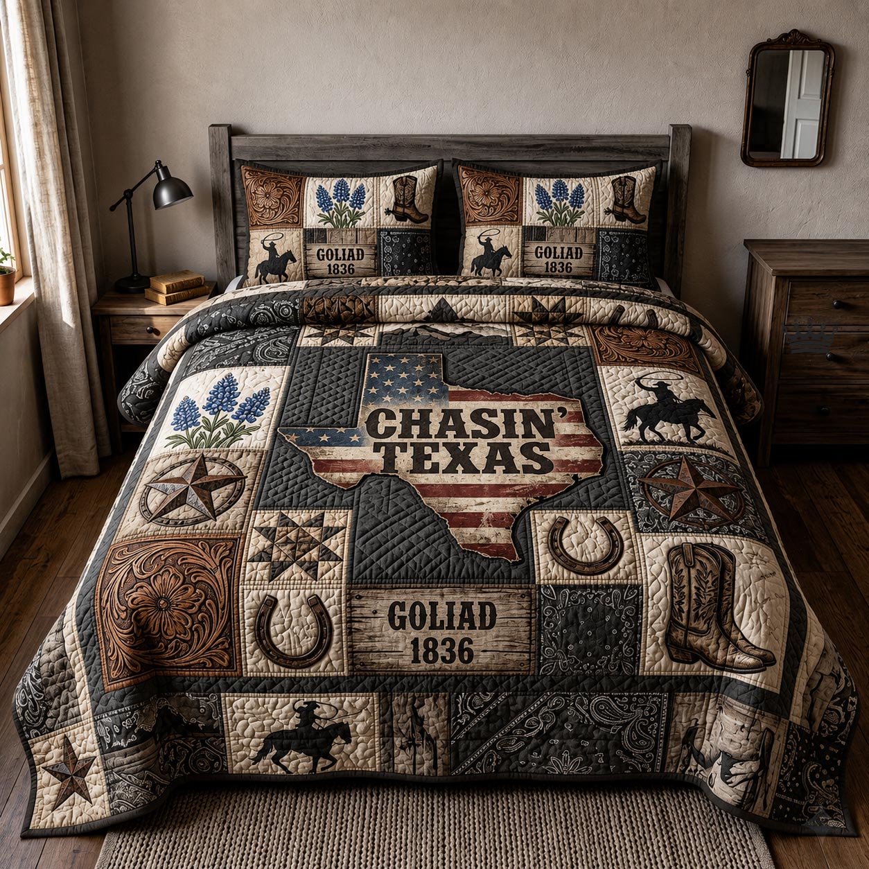 Bluebonnet State 3-Piece Quilted Bedding Set GFTOMA11599