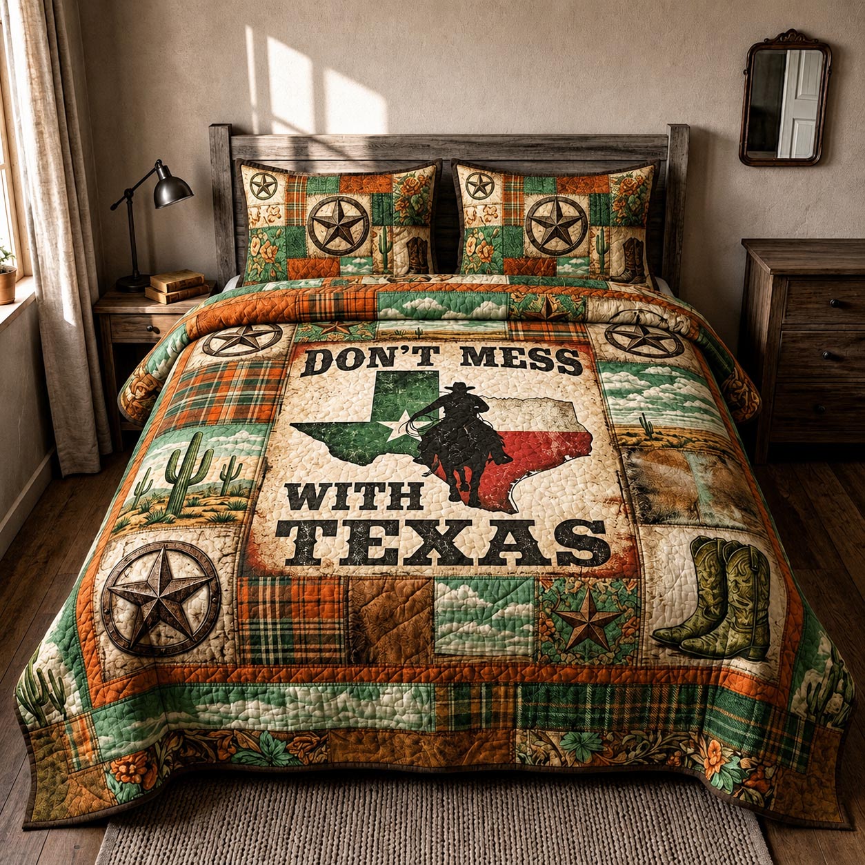 Texas Roots 3-Piece Quilted Bedding Set GFTOMA11601