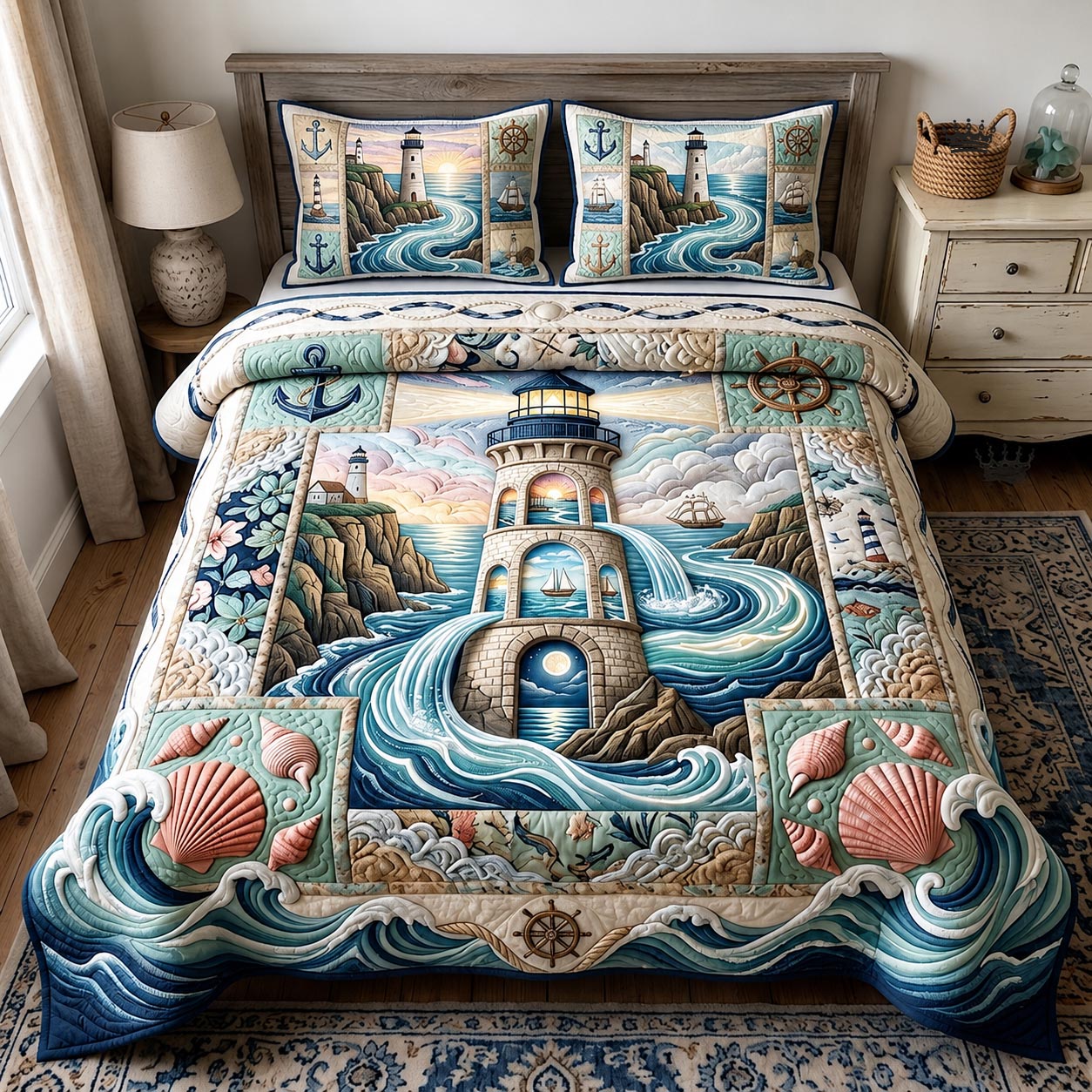 Sea Escape 3-Piece Quilted Bedding Set GFTOMA11642