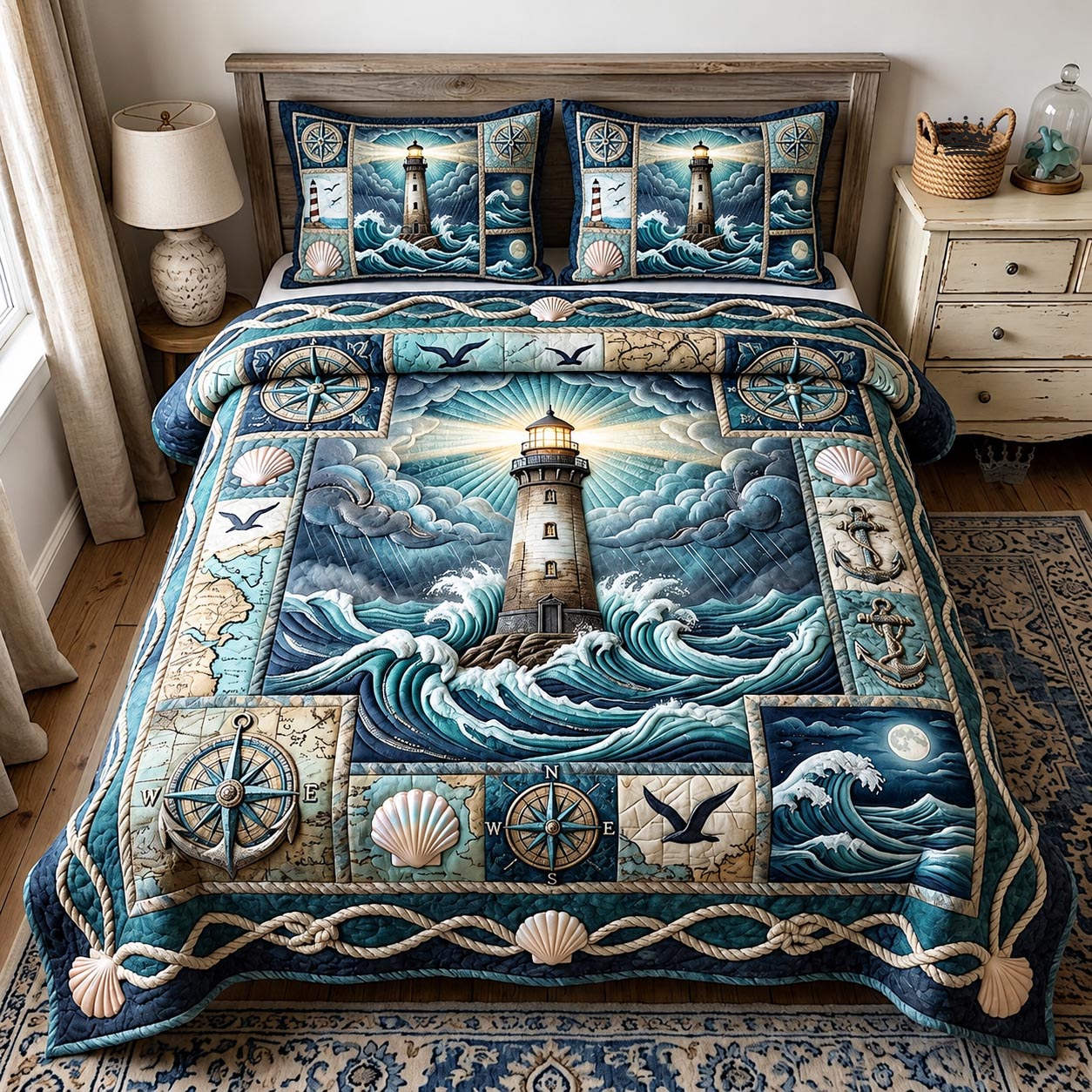 Sea Escape 3-Piece Quilted Bedding Set GFTOMA11643