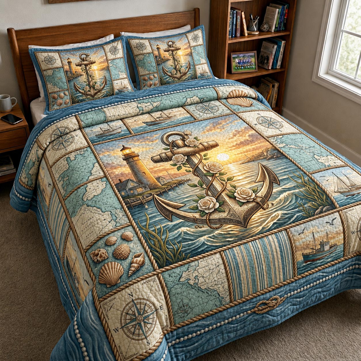 Sea Escape 3-Piece Quilted Bedding Set GFTOMA11644