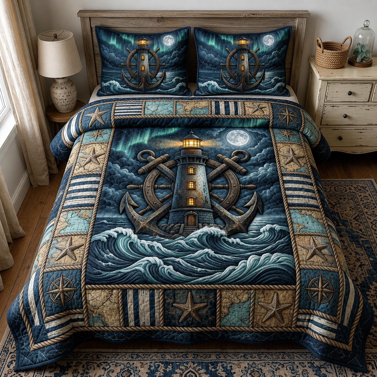 Sea Escape 3-Piece Quilted Bedding Set GFTOMA11646