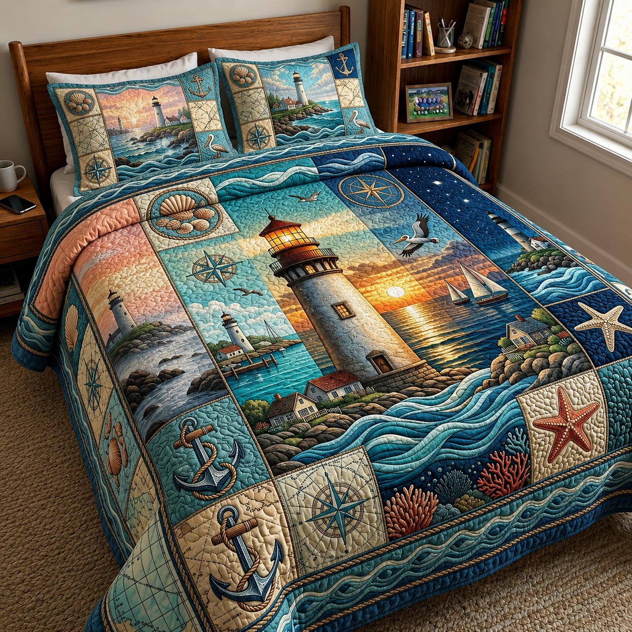 Sea Escape 3-Piece Quilted Bedding Set GFTOMA11648