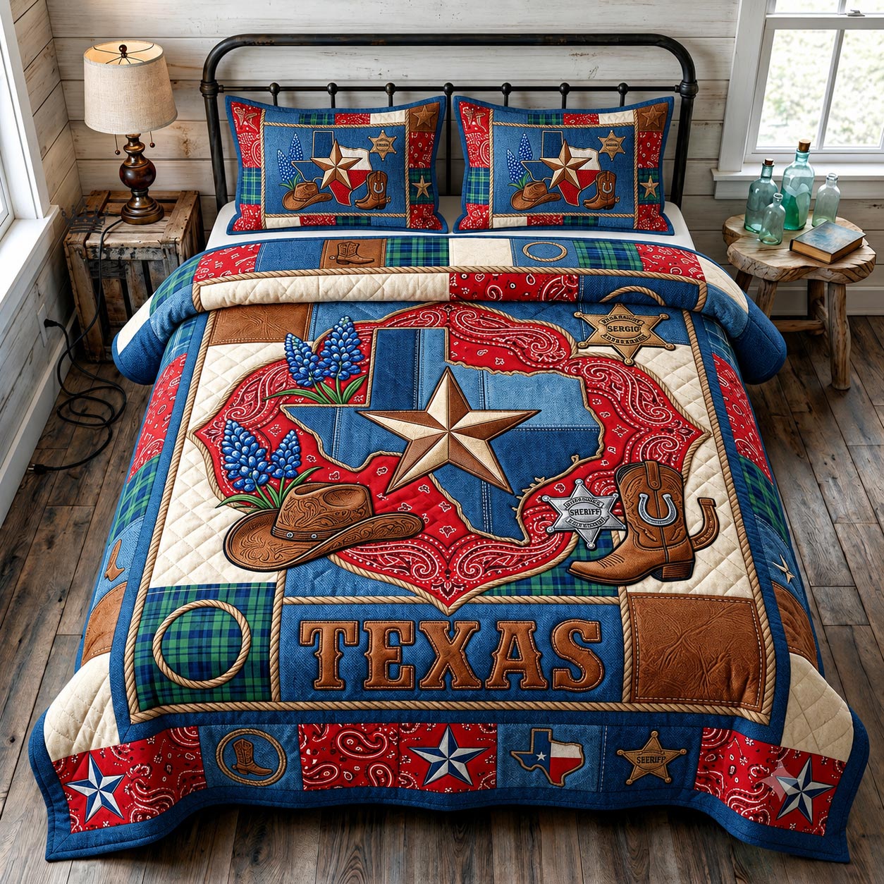 Bluebonnet State 3-Piece Quilted Bedding Set GFTOMA11686