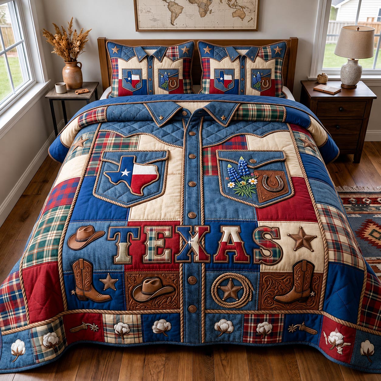 Texas Pride 3-Piece Quilted Bedding Set GFTOMA11687