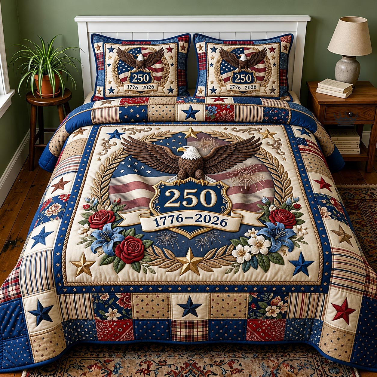 Heritage Patch 3-Piece Quilted Bedding Set GFTOMA11716