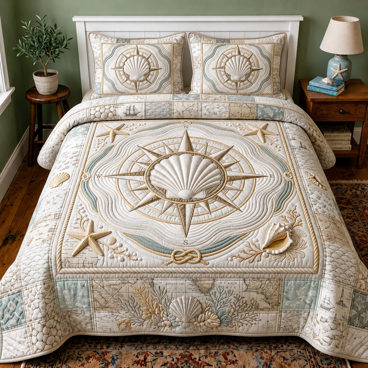 Sea Escape 3-Piece Quilted Bedding Set GFTOMA11723